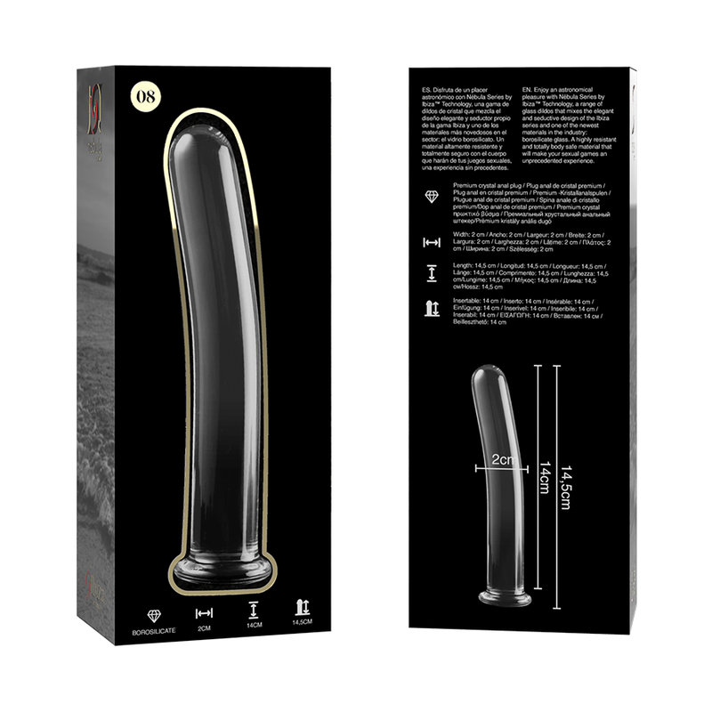 NEBULA SERIES BY IBIZA - MODELL 8 DILDO BOROSILIKATGLAS 14,5 X 2 CM KLAR