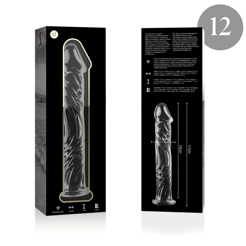 NEBULA SERIES BY IBIZA - MODELL 12 DILDO BOROSILIKATGLAS 17 X 3,5 CM KLAR
