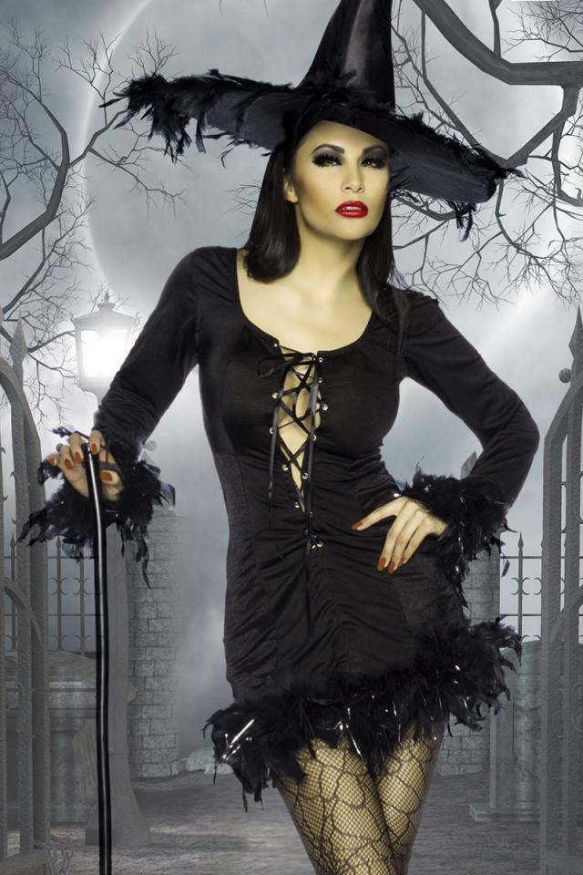 Hexen-Minikleid S-L schwarz