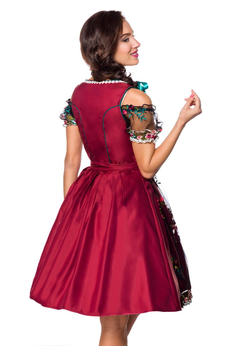 Dirndl inkl. Spitzenbluse rot/schwarz