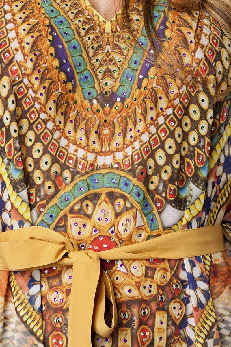 Premium-Kaftan mit Strass OS leo/tiger