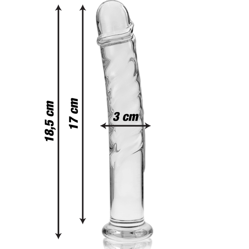 NEBULA SERIES BY IBIZA - MODELL 16 DILDO BOROSILIKATGLAS 18,5 X 3 CM KLAR