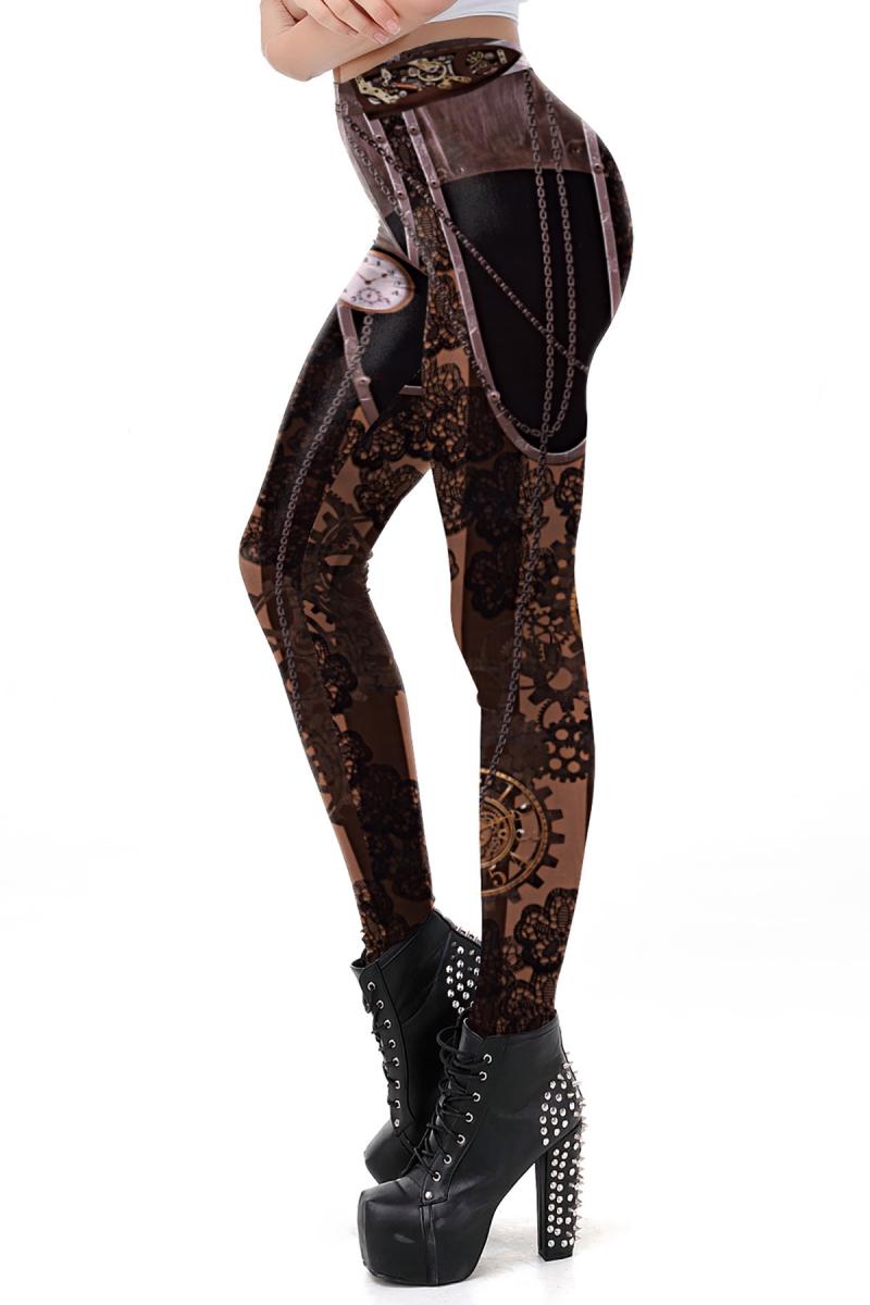 Steampunk Leggings braun