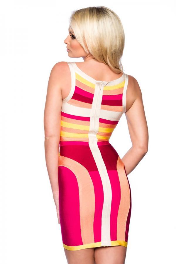 Echts Bandage-Shape-Kleid M bunt