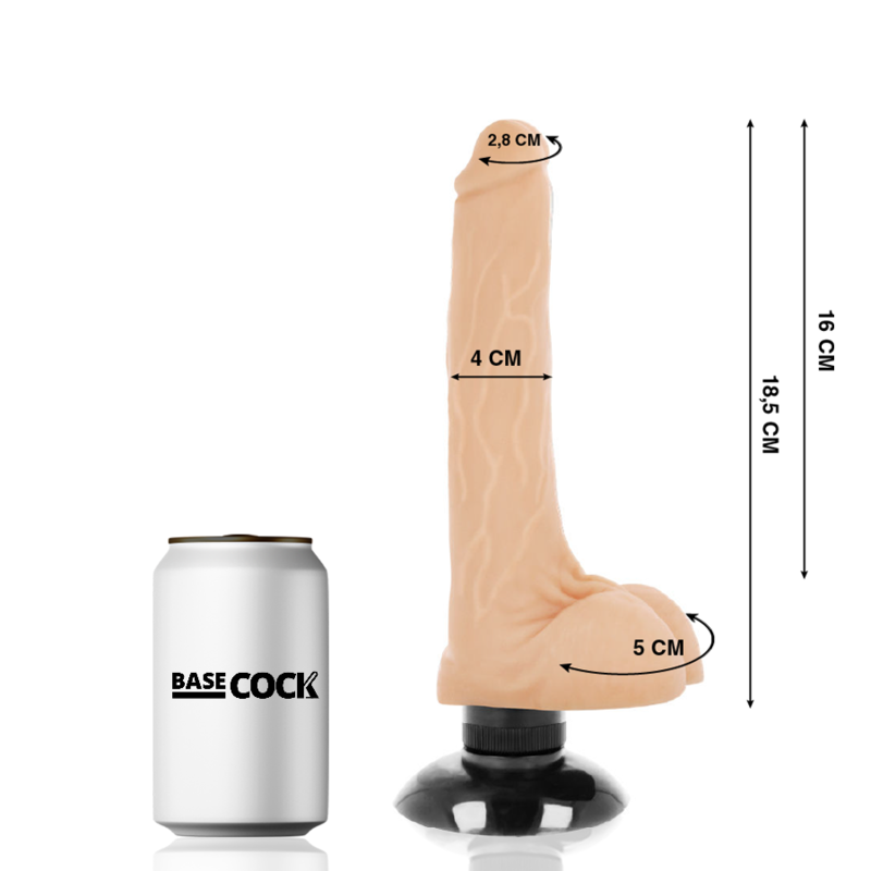 BASECOCK - REALISTISCHER VIBRATOR 2-1 NATÜRLICH 18,5 CM