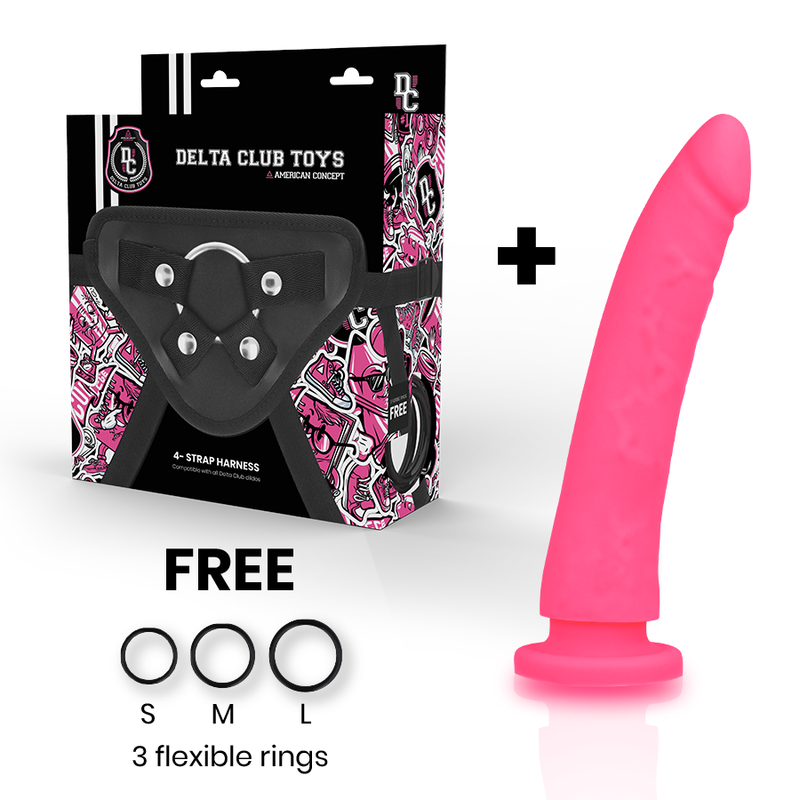 DELTA CLUB - TOYS GURT + DONG ROSA SILIKON 17 X 3 CM