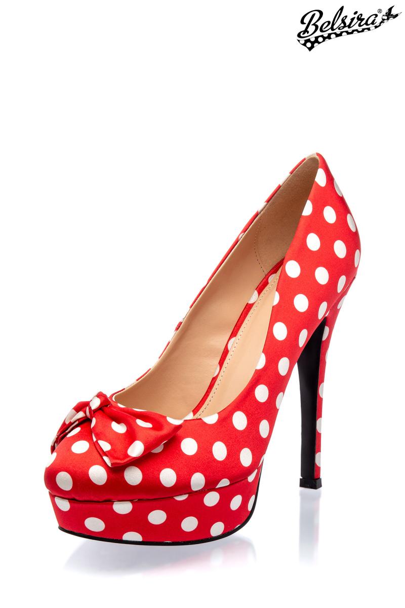 Retro Pumps rot/weiß