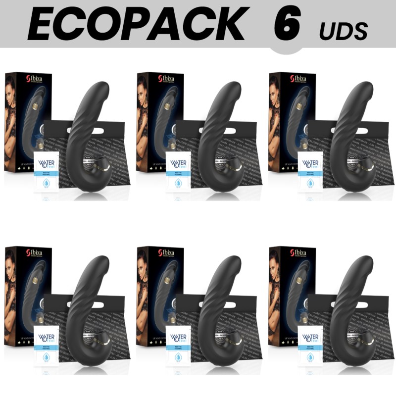 ECOPACK 6 EINHEITEN - IBIZA VIBRADOR SUCCIONADOR UP & DOWN 15,5 CM