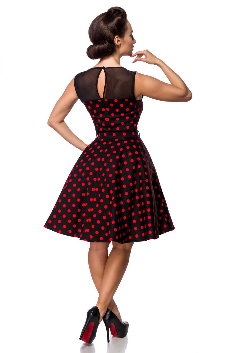 Kleid mit Dots schwarz/rot