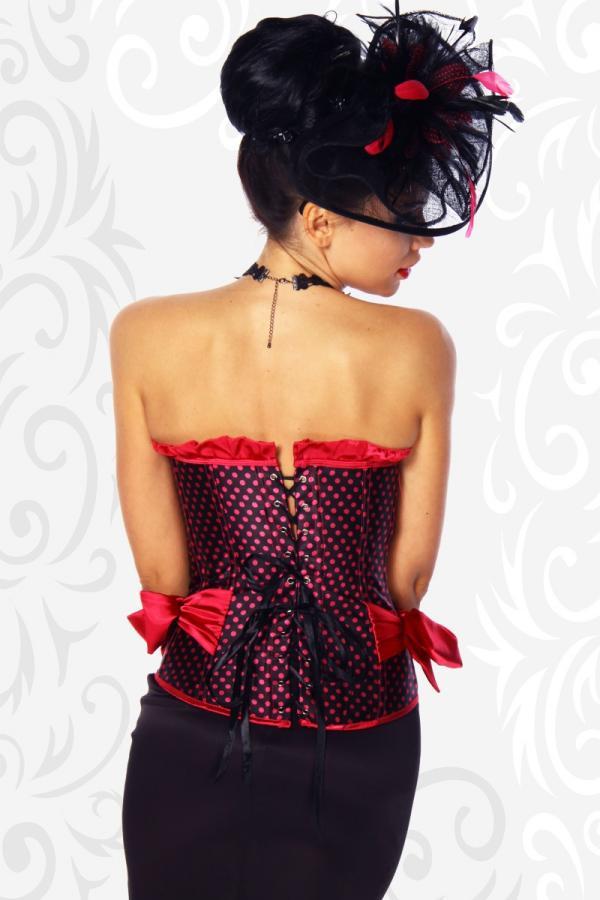 Cabarett-Corsage 2XL schwarz/pink
