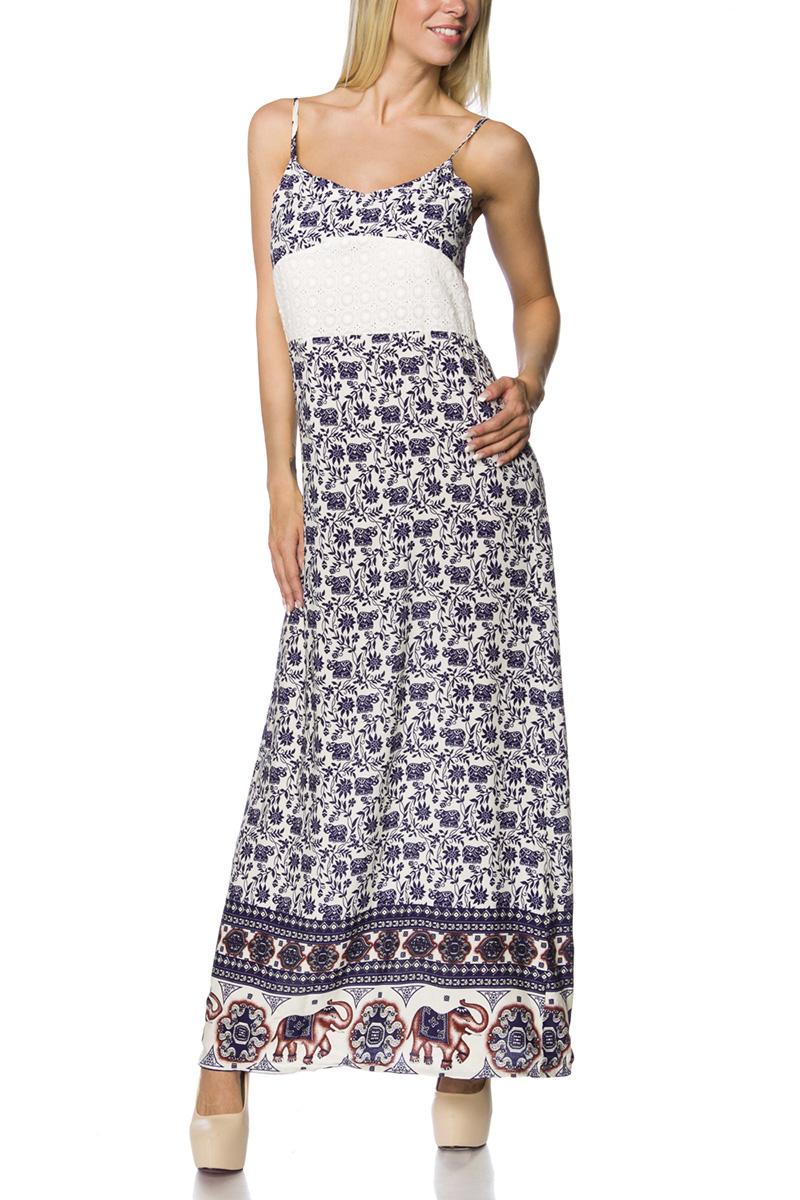 Maxi-Kleid weiß/blau