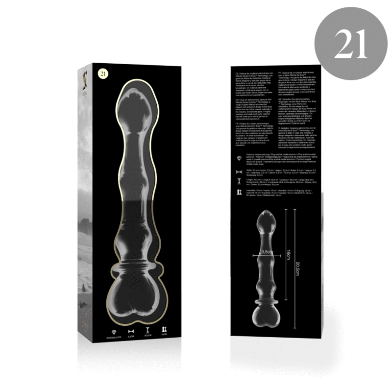 NEBULA SERIES BY IBIZA - MODELL 21 DILDO BOROSILIKATGLAS 20,5 X 3,5 CM KLAR