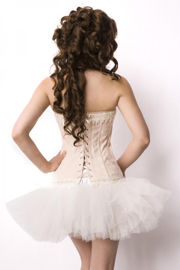 Brokat-Corsage 5XL creme