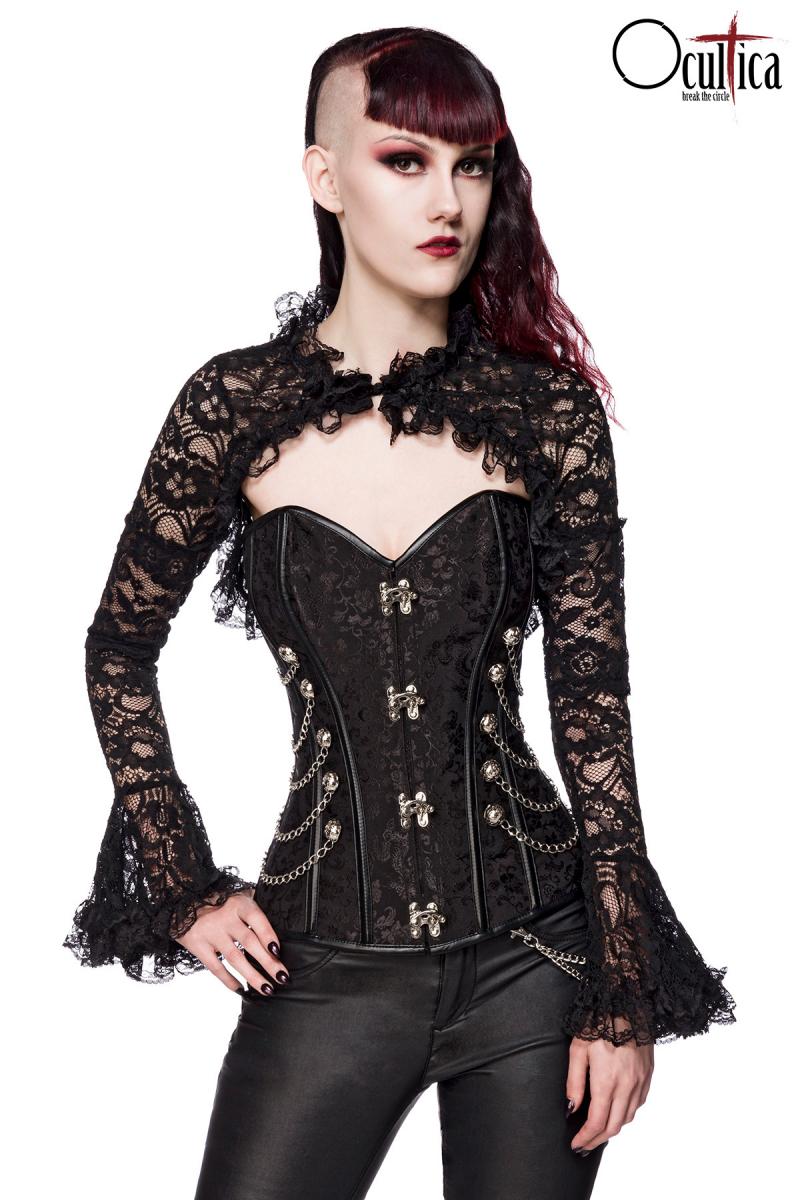 Gothic-Bolero aus Spitze schwarz