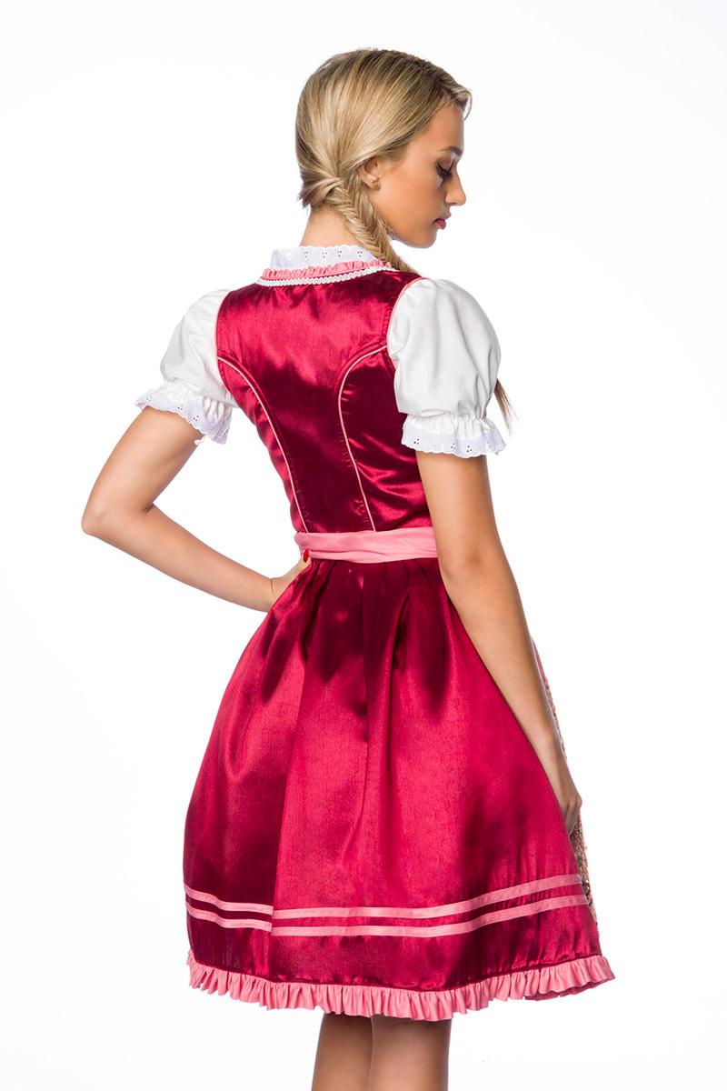 Premium Dirndl rosa/rot