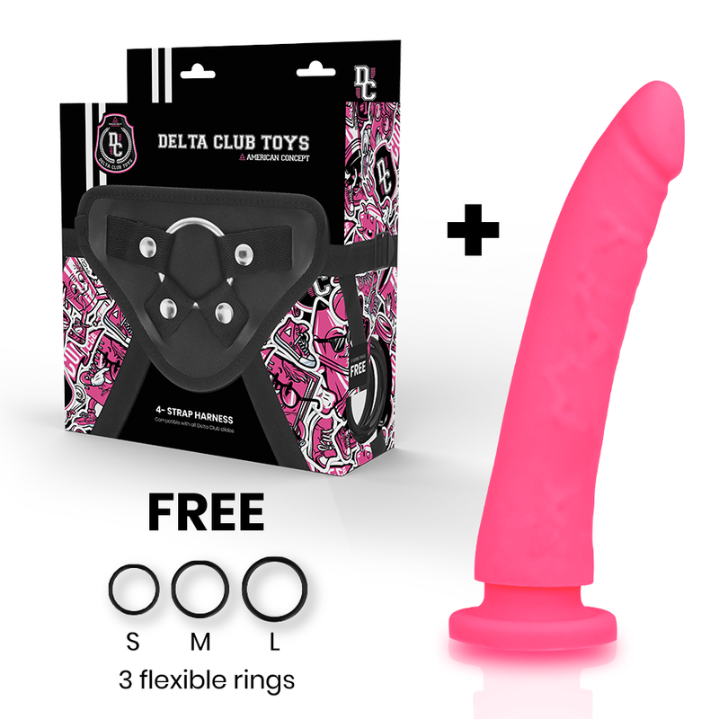 DELTA CLUB - TOYS GURT + DONG ROSA SILIKON 20 X 4CM