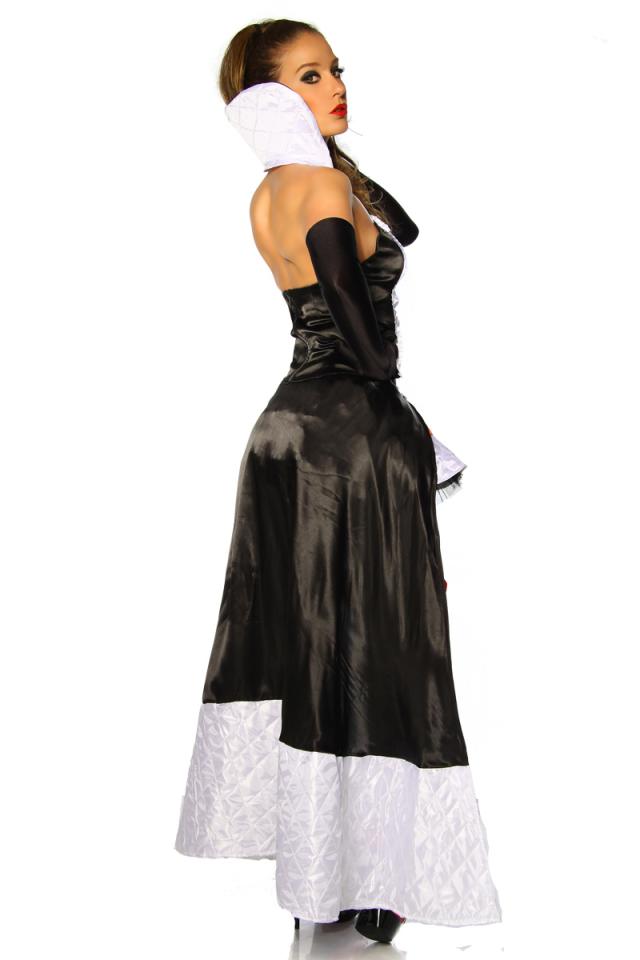 Alice-im-Wunderland-Kostüm M-L schwarz/weiß/rot