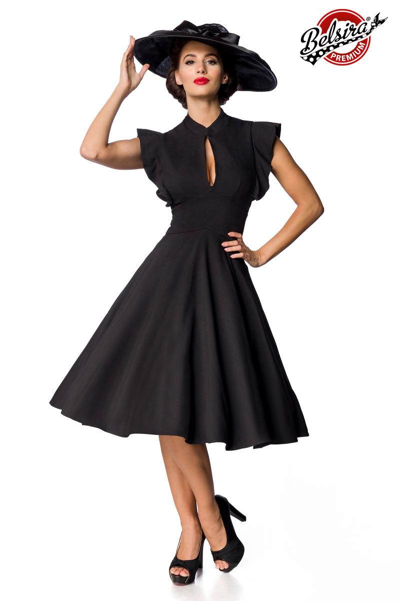 Belsira Premium Vintage-Kleid schwarz