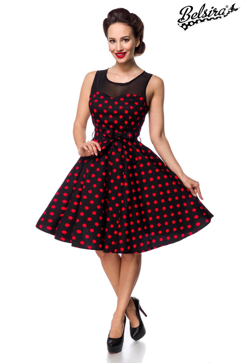 Kleid mit Dots schwarz/rot