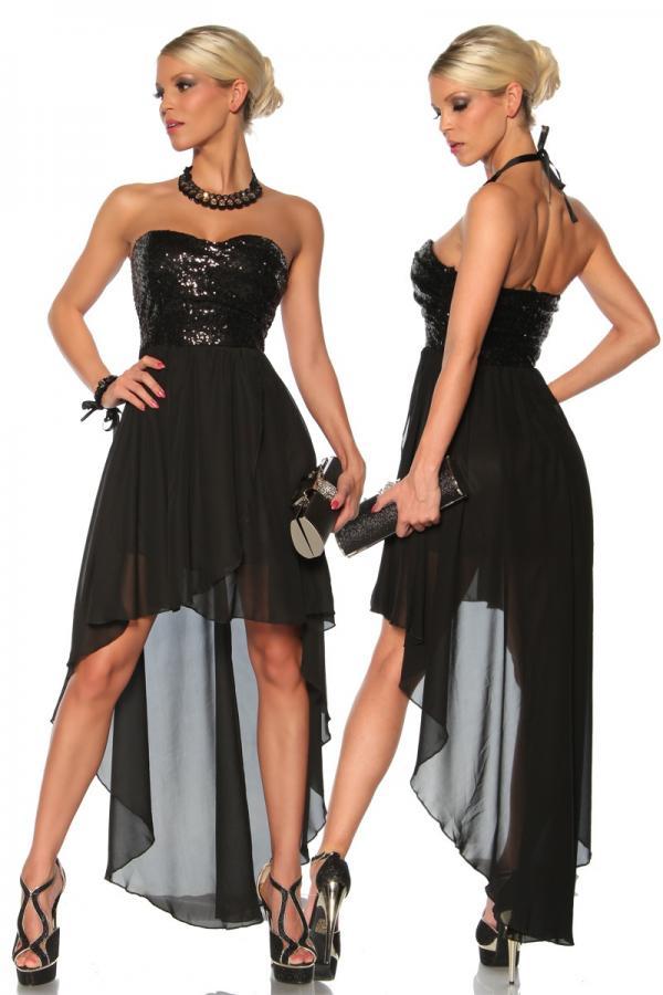 Abendkleid mit Pailletten S/M schwarz