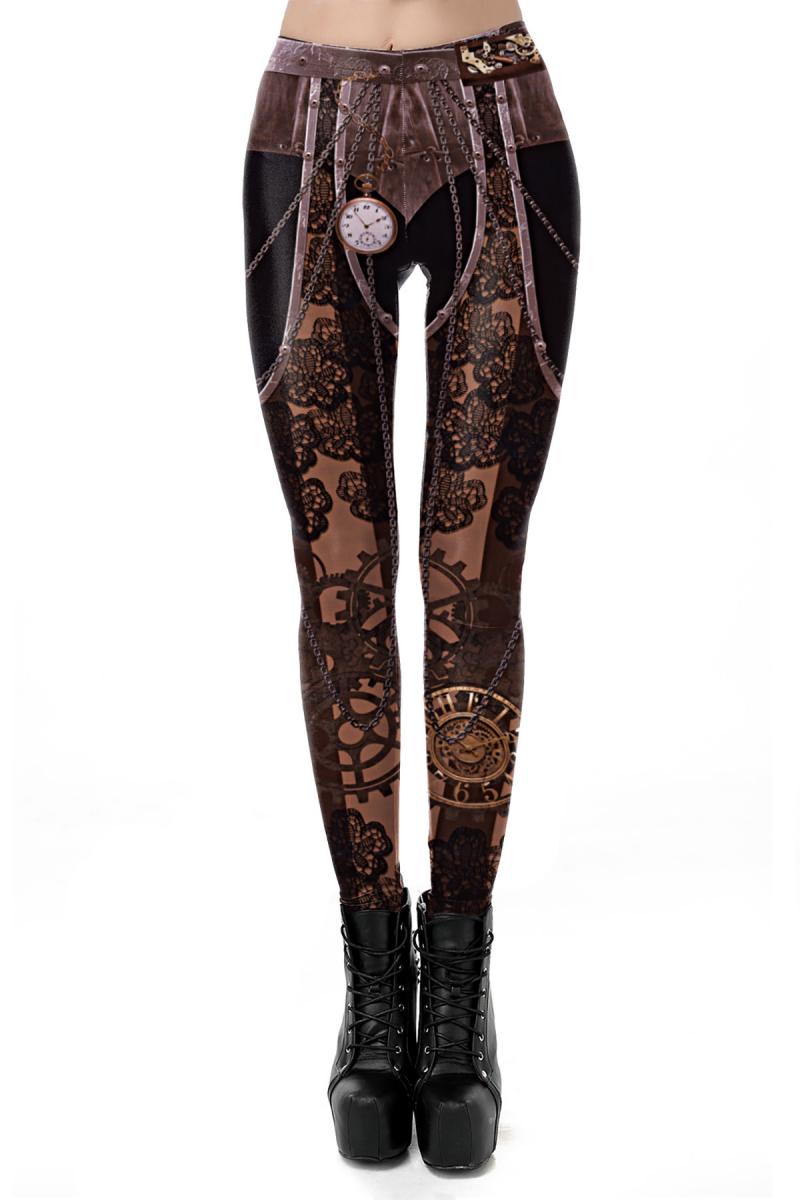 Steampunk Leggings braun