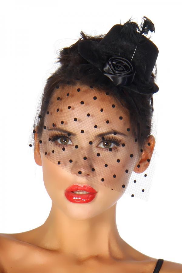 Rockabilly-Minihut / Fascinator OS schwarz