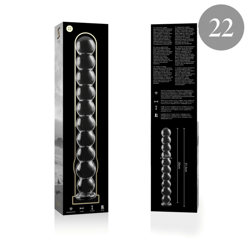 NEBULA SERIES BY IBIZA - MODELL 22 DILDO BOROSILIKATGLAS 21,5 X 2,5 CM KLAR