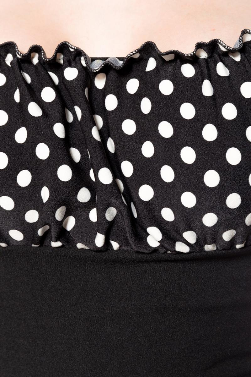 Jersey-Top schwarz/weiß/dots