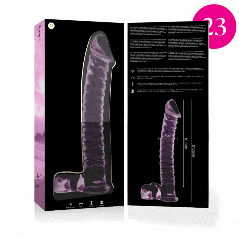 NEBULA SERIES BY IBIZA - MODELL 23 DILDO BOROSILIKATGLAS 21,5 X 4 CM ROSA