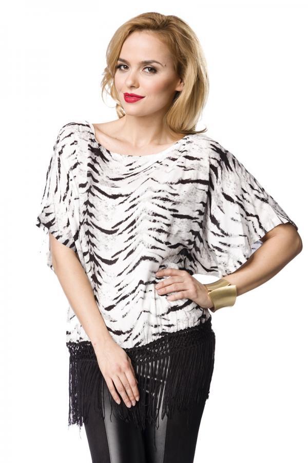 Oberteil mit Fransen XL/XXL grau