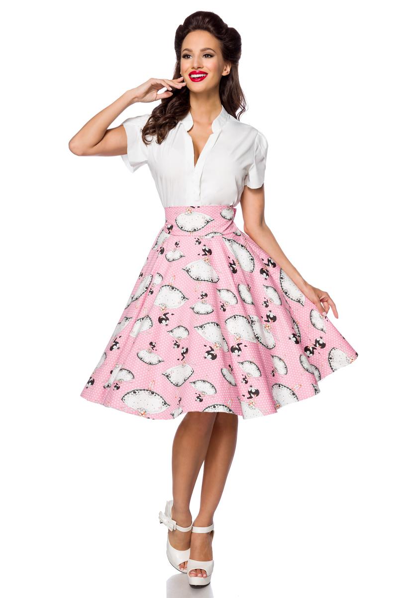 Vintage-Rock rosa/weiß