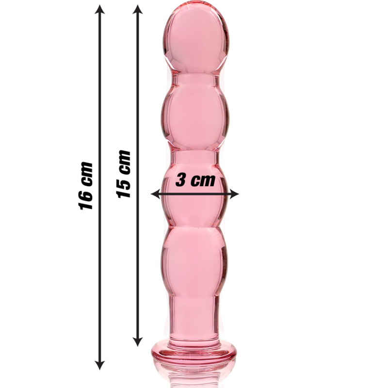 NEBULA SERIES BY IBIZA - MODELL 10 DILDO BOROSILIKATGLAS 16,5 X 3,5 CM ROSA