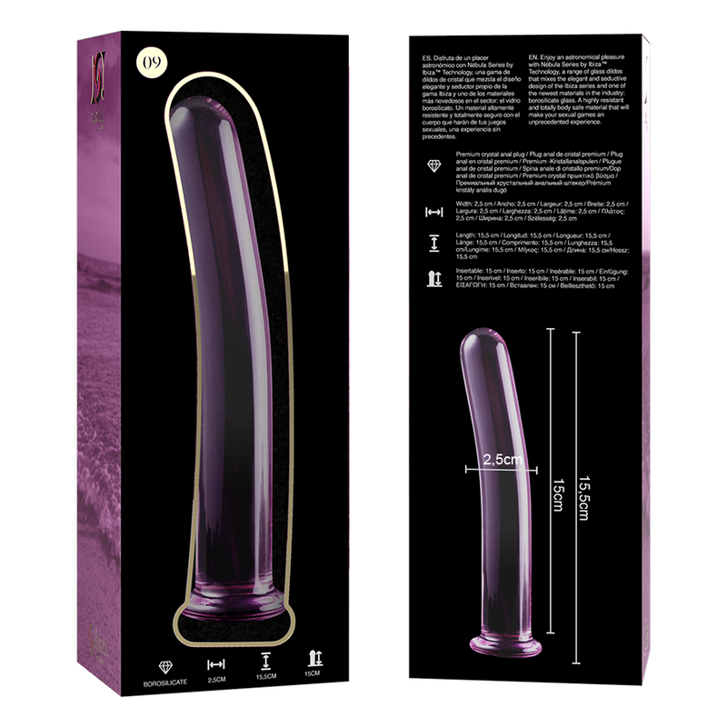 NEBULA SERIES BY IBIZA - MODELL 9 DILDO BOROSILIKATGLAS 15,5 X 2,5 CM ROSA