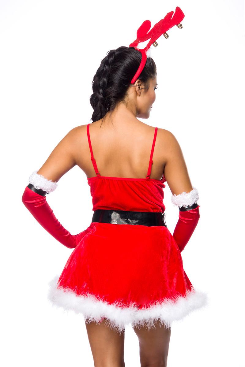 Rentier-Kostüm XS-M rot/weiß