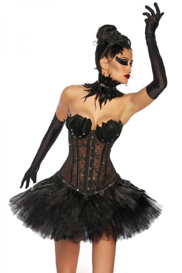 Black Swan / White Swan Corsage M schwarz