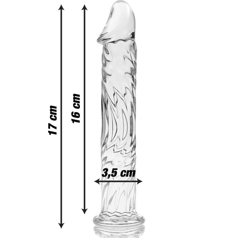 NEBULA SERIES BY IBIZA - MODELL 12 DILDO BOROSILIKATGLAS 17 X 3,5 CM KLAR