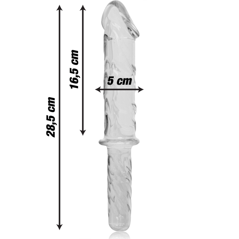 NEBULA SERIES BY IBIZA - MODELL 24 DILDO BOROSILIKATGLAS 28,5 X 5 CM KLAR