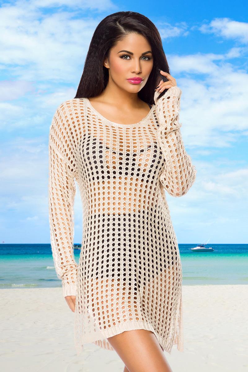 Strickkleid XS-M beige