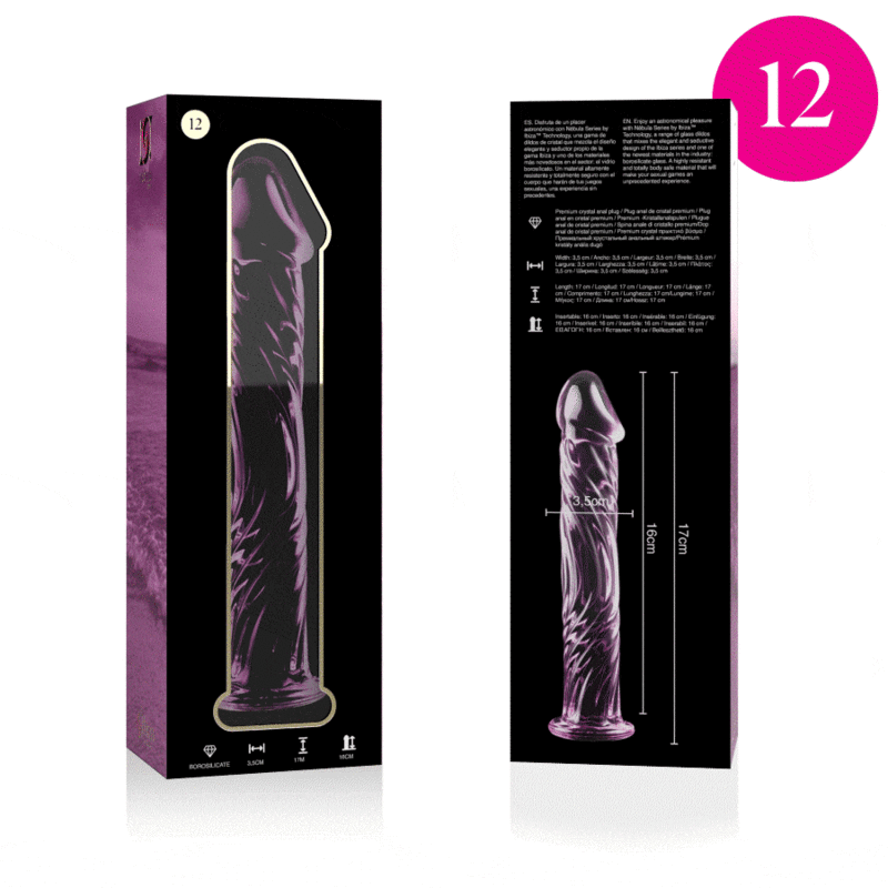 NEBULA SERIES BY IBIZA - MODELL 12 DILDO BOROSILIKATGLAS 17 X 3,5 CM ROSA