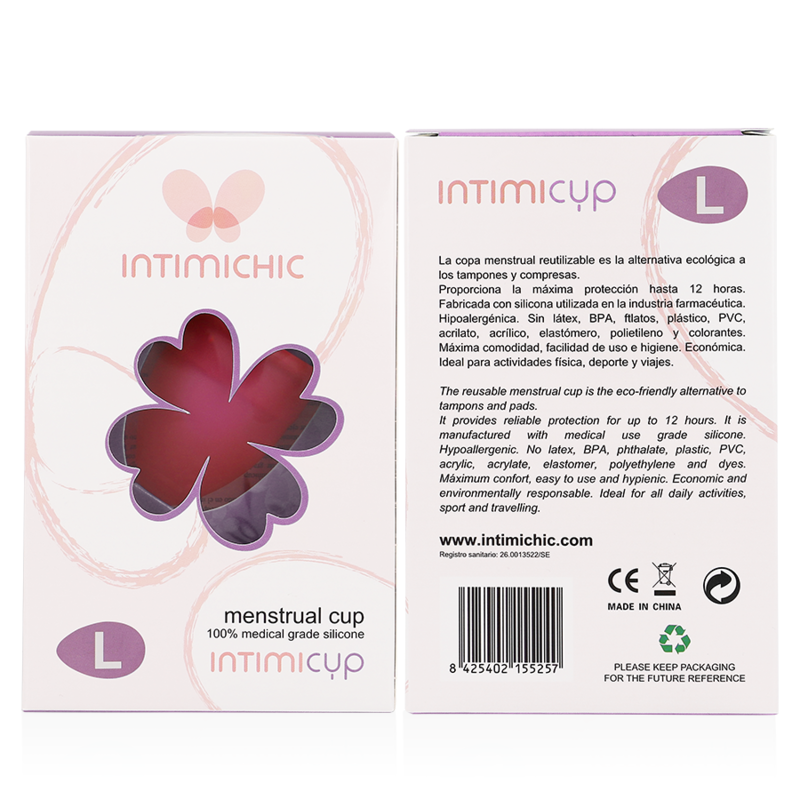 INTIMICHIC - MENSTRUALISTASSE AUS MEDIZINISCHEM SILIKON, GRÖSSE L