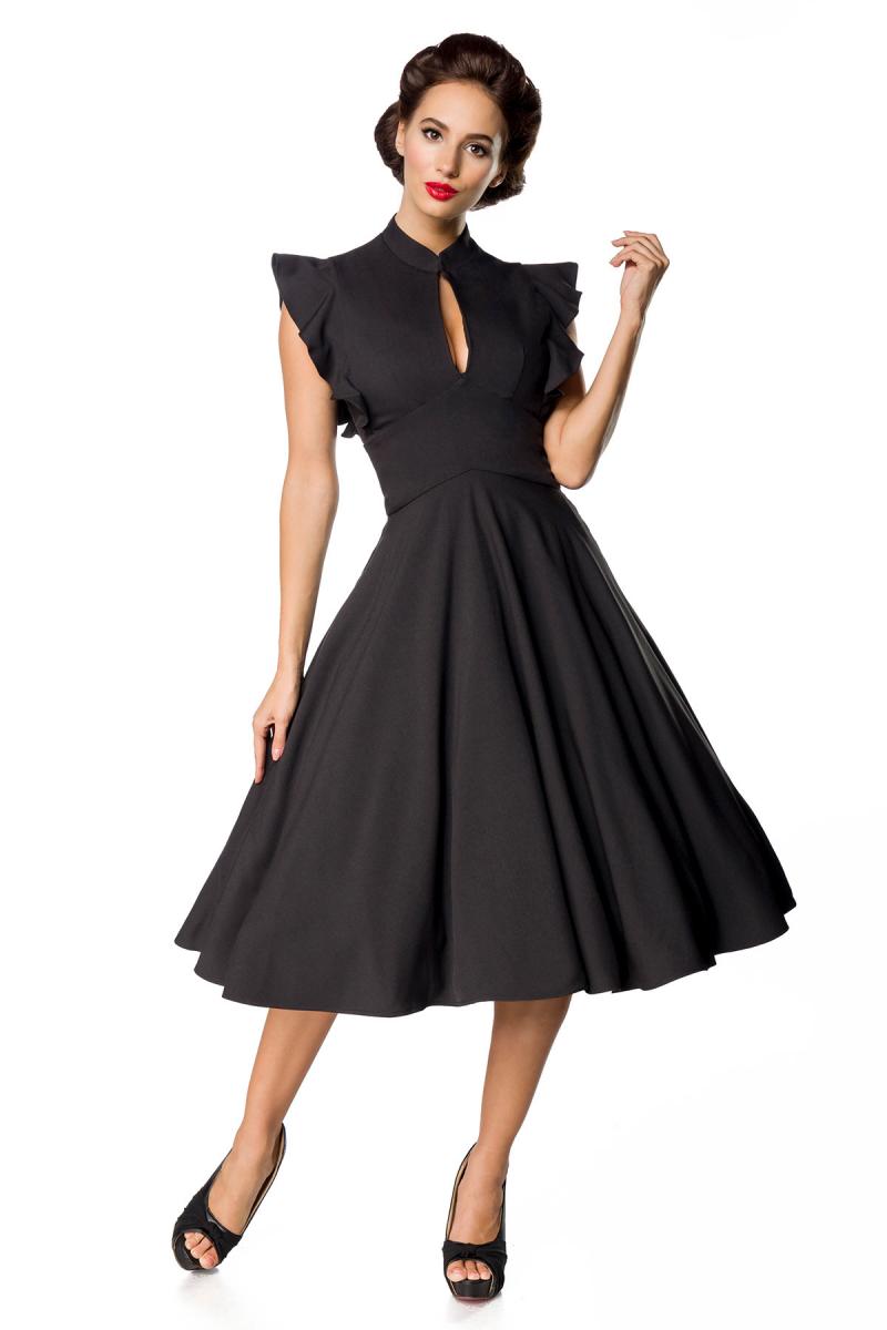 Belsira Premium Vintage-Kleid schwarz