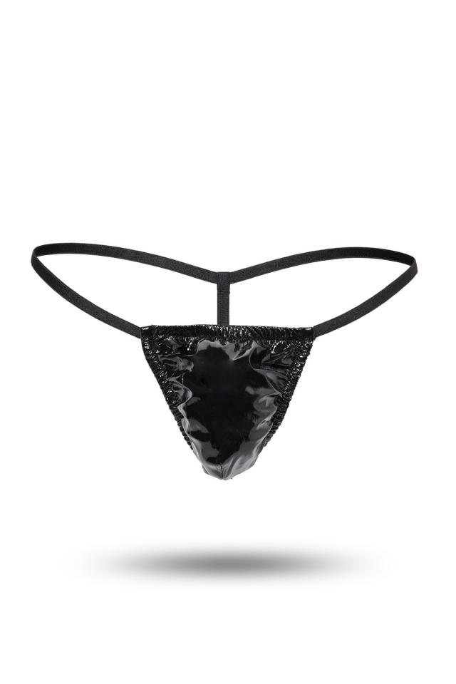 Lack-Männer-String OS schwarz