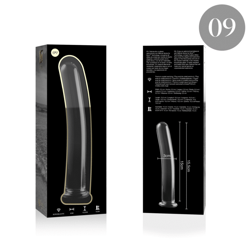 NEBULA SERIES BY IBIZA - MODELL 9 DILDO BOROSILIKATGLAS 15,5 X 2,5 CM KLAR