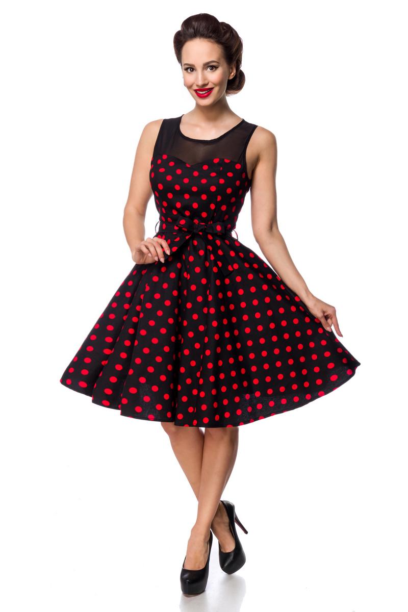 Kleid mit Dots schwarz/rot