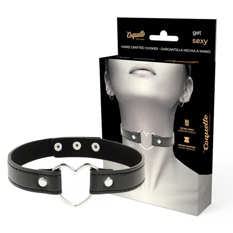 COQUETTE - CHIC DESIRE VEGANES LEDER-HALSKETTE-HERZ-ACCESSOIRE