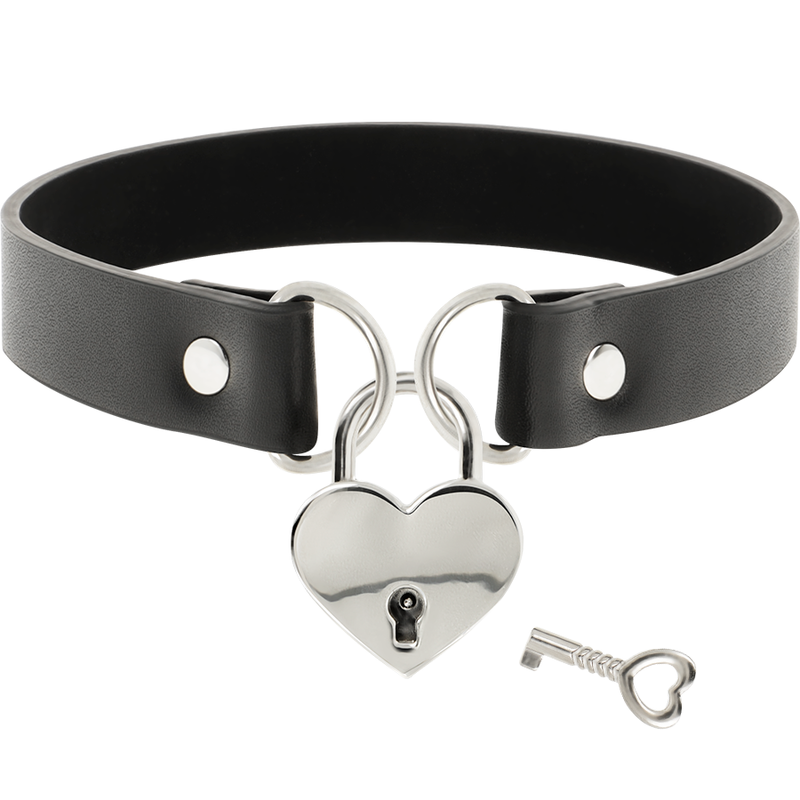COQUETTE - CHIC DESIRE VEGANE LEDER-HALSKETTE MIT HERZ-ACCESSOIRE MIT SCHLÜSSEL