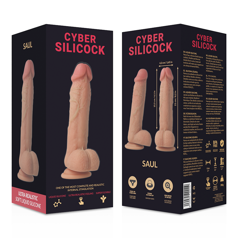 CYBER SILICOCK - STRAP-ON SAUL FLÜSSIGES SILIKON MIT 3 RINGEN GRATIS