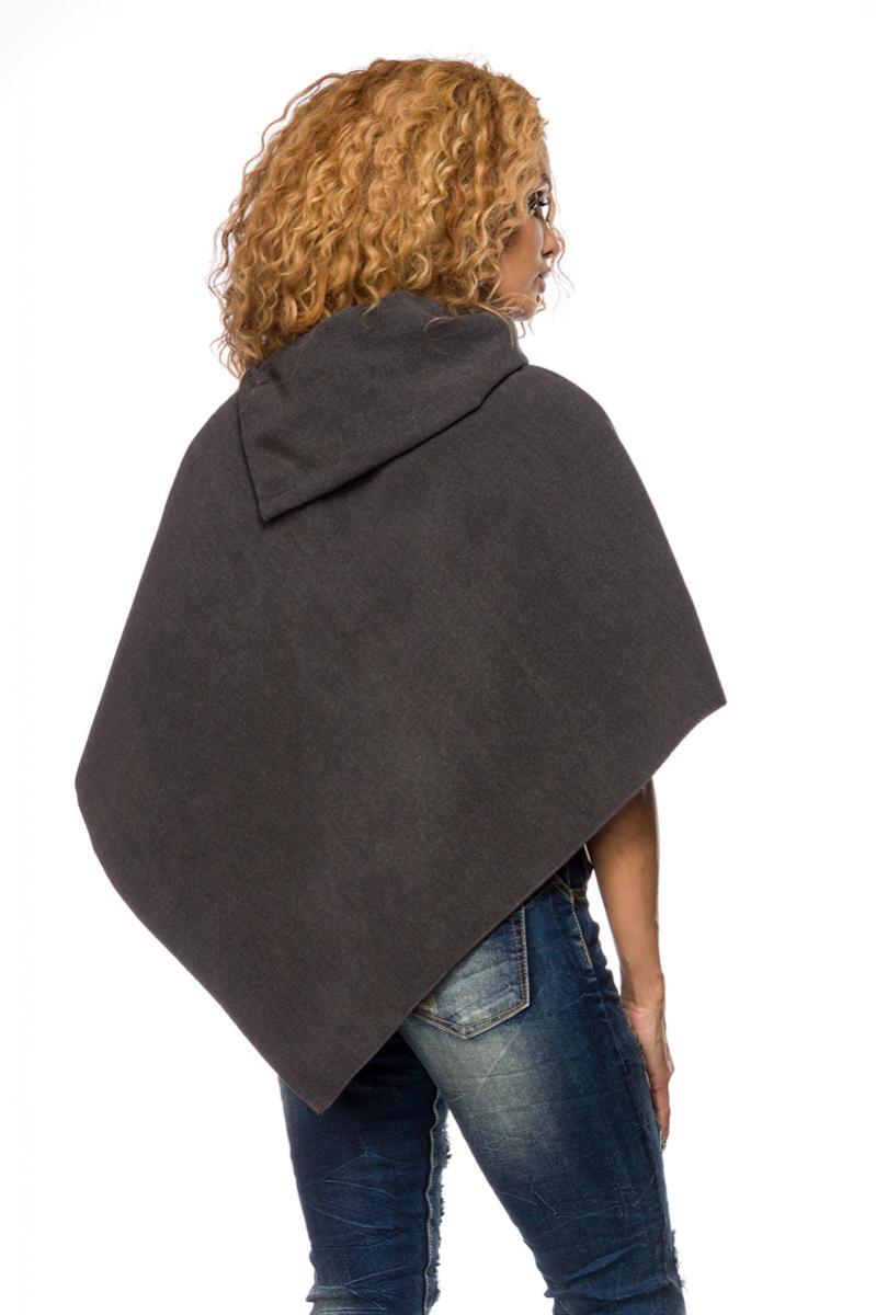Winter-Poncho OS anthrazit