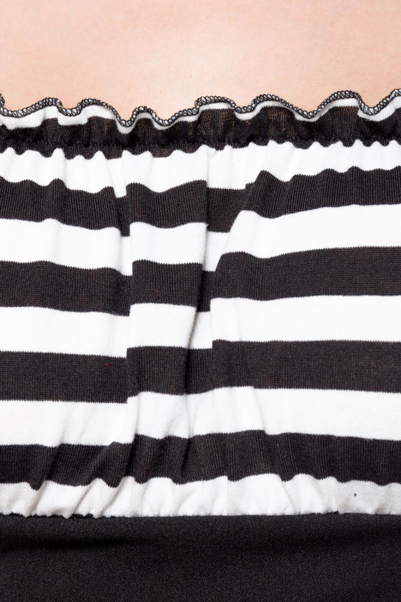 Jersey-Top schwarz/weiß/stripe