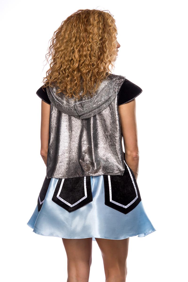 Ritter Kostüm XS-M blau/schwarz/weiß